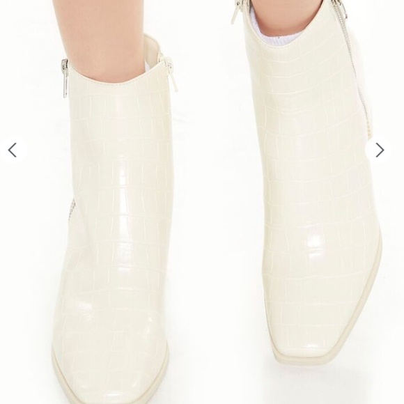 Forever 21 Faux Croc Square-Toe Booties - Picture 4 of 4